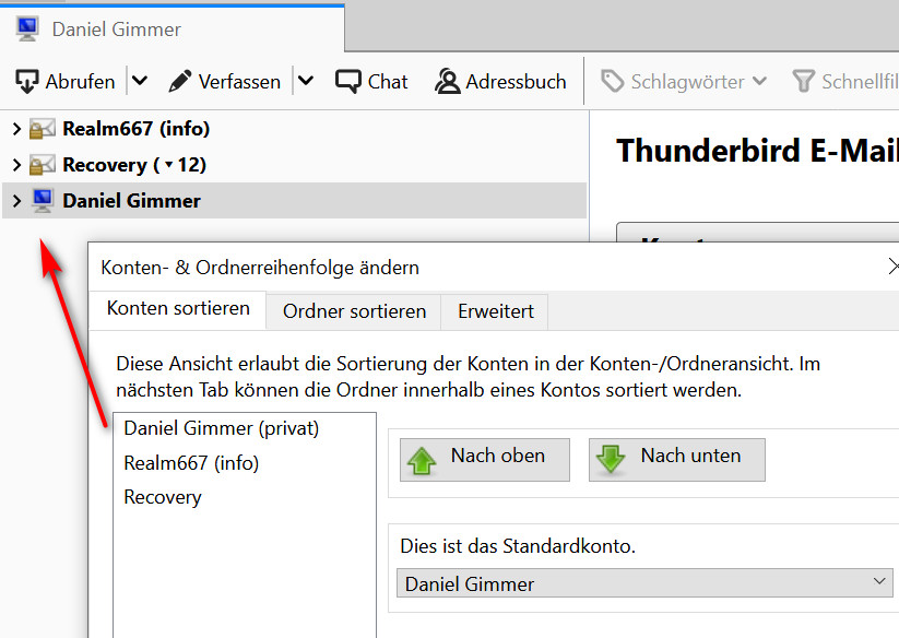 Sortierung Der Ordner In Der Konten Ordnerliste Allgemeines Arbeiten Thunderbird Mail De
