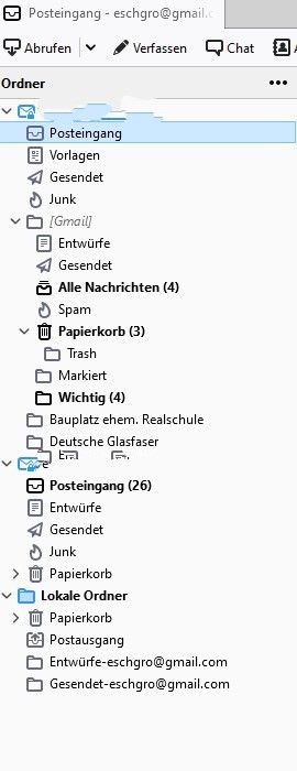 -gesendete Mail werden nicht in Ordner 'Gesendet' gespeichert ...
