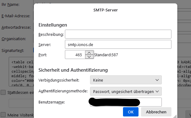 Fehler beim Senden der Nachricht. Authentication required - Allgemeines ...