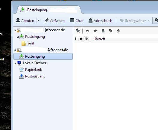 Thunderbird lokale ordner
