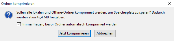 Ordner komprimieren - Thunderbird Mail DE