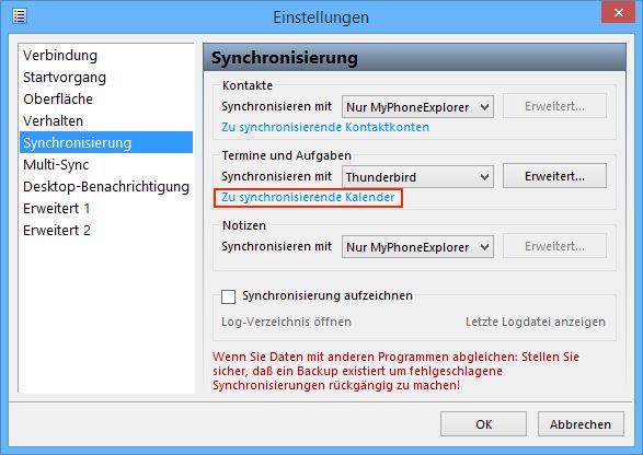 Thunderbird synchronisieren kalender